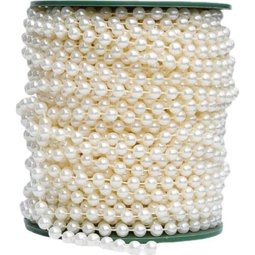 50Meters 6mm Pearl Beaded Garland Strands for Wedding Decoration Table Centerpieces Chandelier