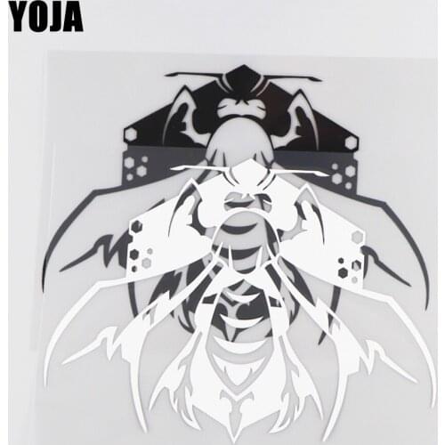 YOJA 16.8×12.4CM Aggressive Bee Cartoon Animals Vinyl Pattern Car Stickers Decal Black/Silve0r 19C-0160