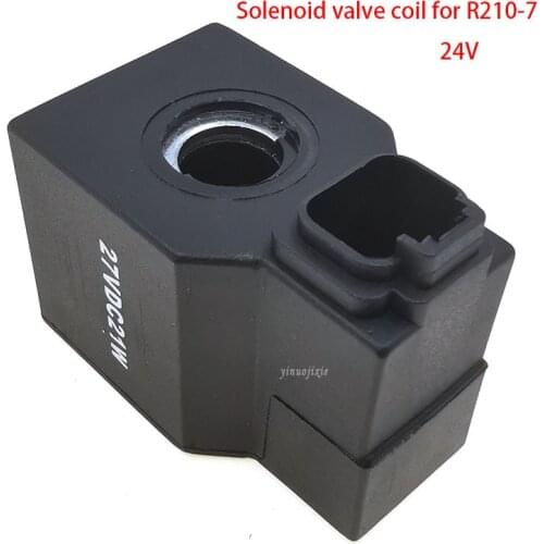 Excavator accessories suitable for Hyundai R210-9 solenoid valve coil 12V/24V without wire inner diameter 13mm height 39mm