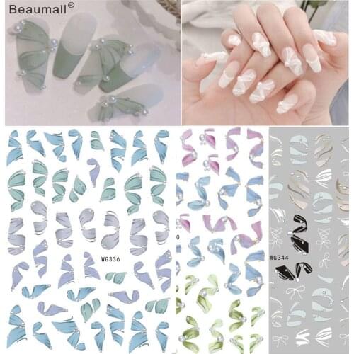 Ballet Ribbons Nails Art Manicure Back Glue Decal Decorations Design Nail Sticker For Nails Tips Beauty