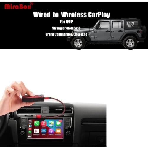 MiraBox Wireless Apple Carplay Adapter CarPlay USB Dongle for JEEP Wrangler Compass Grand Commander Cherokee