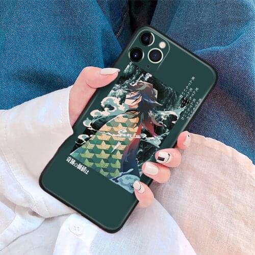 Giyu Tomioka Kimetsu No Yaiba Anime Manga Soft TPU Glass Phone Case for IPhone SE 6s 7 8 Plus X Xr Xs 11 12 Mini Pro Max Samsung
