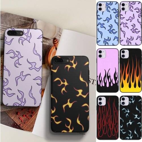 Red&green Flame Phone Case Fundas Shell Cover For Iphone 6 6s 7 8 Plus Xr X Xs 11 12 13 Mini Pro Max