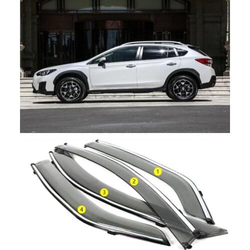 For Subaru XV 2018 -2021 Car Styling Chrome Car Window Sun Vent Visor Rain Guards Sun/Rain Shield Exterior Decoration YJD