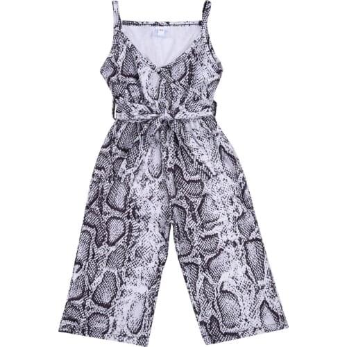 Baby Sleeveless Jumpsuit Snake Print Sexy Style Adjustable Belt Cool Summer Clothing