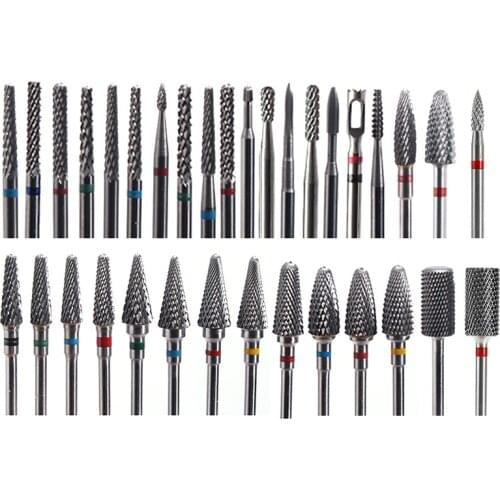 51 Type Carbide Tungsten Nail Drill Bits Milling Cutters Drills Bit For Electric Manicure Machine Nail Cuticle Clean Tools