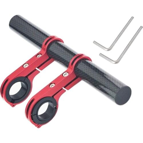 Double Clip Carbon Fiber Bicycle Handlebar Extension Lamp Bracket Telephone Bracket Bracket Bracket Space Saving Plus 2 Hex Wren