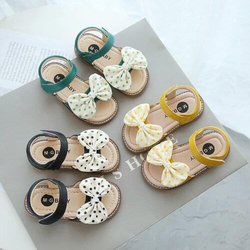 Summer Kids Shoes Fashion Sweet Princess Children Sandals For Girls Toddler Baby Soft Breathable Hoolow Out Bow Shoes