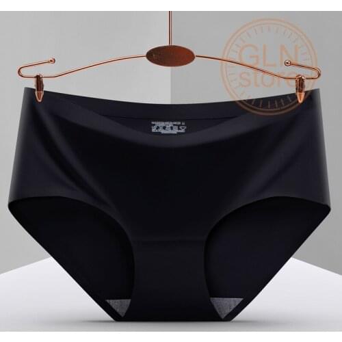 Hot Sale Women 's Underwear Panties Crotch Girl 's Briefs Seamless Ice Silk Antibacterial Mid Waist Cotton Lingerie 015