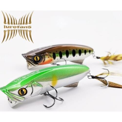 Lurefans new V8 Poper Floating Fishing Lure 80mm/12g Tilapia Perch Long Throw Artificia Hard Bait Pseudo Crankbait Wobblers