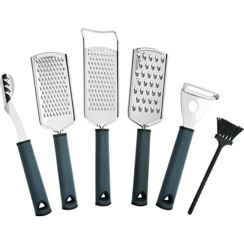 6pcs/set Stainless Steel Kitchen Grating Tool Set Cheese Grating Melon Grating Oil Brush Fish Scale Grinder Kitchen Utensils