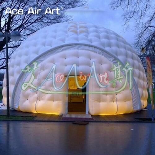 Novel design inflatable igloo house,inflatable dome tent with colorful LED light and for outdoor events