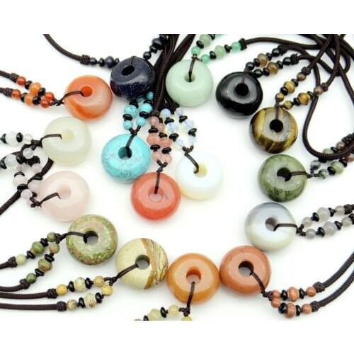 Natural stone Quartz Crystal tiger eye aventurine Opal lapis Turquoises beads charms Pendant for diy Jewelry making necklace S1