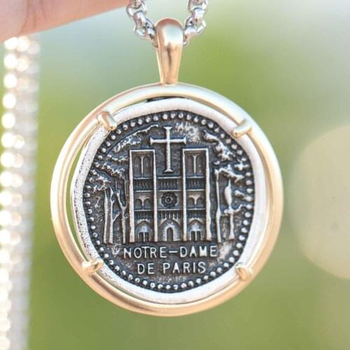 Notre Dame de Paris Necklace Holy Church French Memorial Cathedral Jewelry Dropships
