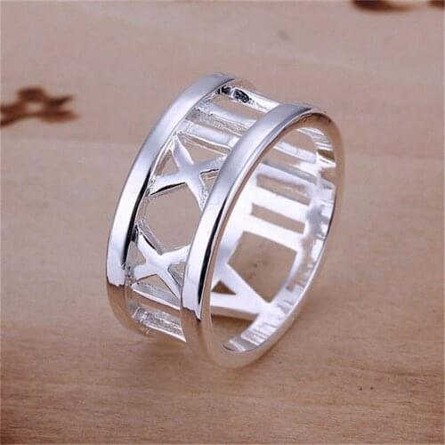 New 925 Sliver Fashion Jewelry Roman Numeral Ring For Women”s Wedding Gift Beautiful Birthday Present Daily Party Accessories