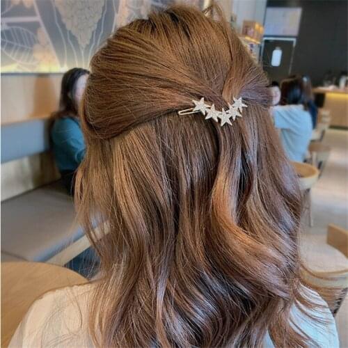 New Shiny Star Barrettes Rhinestone Hairpins Hair Clip Sweet Headwear Hair Grip Hair Accessories For Women Girl Wedding