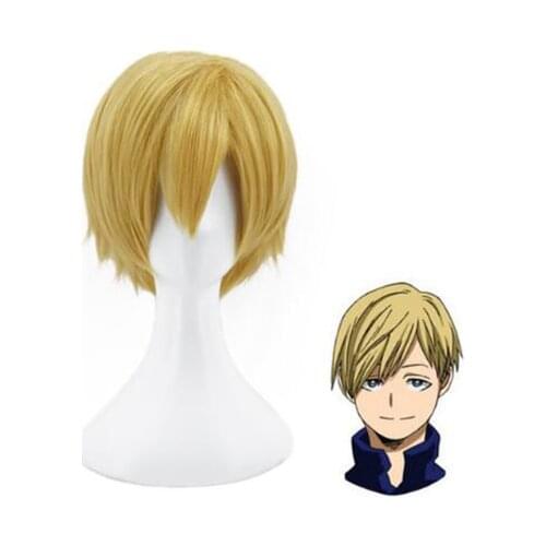 Anime My Hero Academia Neito Monoma Cosplay Wigs Short Blonde Heat Resistant Synthetic Hair Wigs + Wig Cap