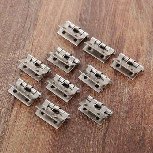 10pcs 26*31mm Silver Hinges Fittings Cabinet Drawer Jewellery Box Decorative Mini Hinge Furniture Hardware