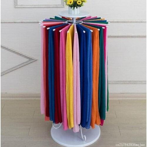 Clothing Display Shelves Floor Type Cloth Organizer Wrought Iron Spinning Fabrics Of Silk Scarf Shelves for Clothing Store