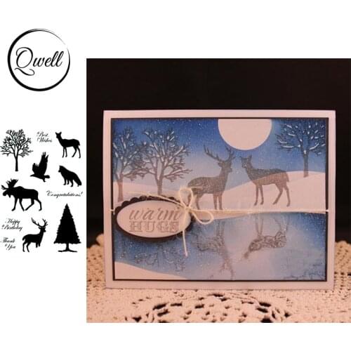QWELL Forest Trees Animals Clear Transparent Stamps For DIY Scrapbooking Cards Craft Making Template 2020 Hot Sale