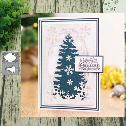 Christmas tree overlapping background METAL CUTTING DIES Stencil Scrapbooking Photo Album Card Paper Embossing Craft DIY