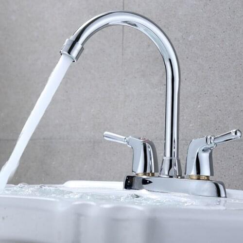 Hot and Cold Water Faucet Kitchen Bathroom Splash-proof Pressurized Household Wash Basin Faucet Rotatable and Durable Top H8258