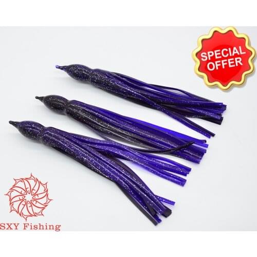 SXY FISHING 6 Inch Octopus & Squid Seawater Fishing Bait Trolling Bait Bionics Squid Lure Bionics Octopus Bait Multiple colors 3