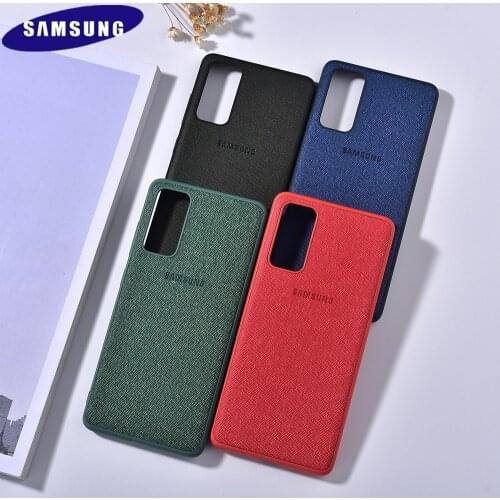 Textile Cloth Phone Case Original Samsung Galaxy S20 Note 20 Ultra S20 FE S20plus Canvas Patterm Cover 360 Full Protective Shell