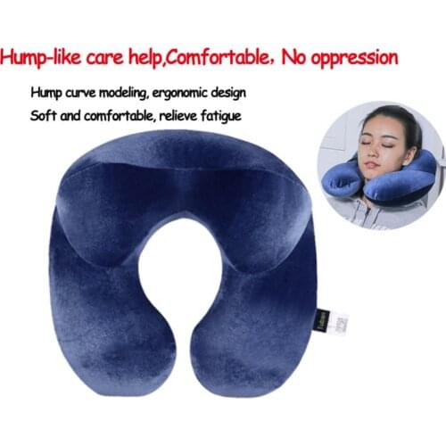 U-Shape Travel Pillow for Airplane Inflatable Neck Pillow Travel Accessories Comfortable Pillows for Sleep Home Textile 4Colors