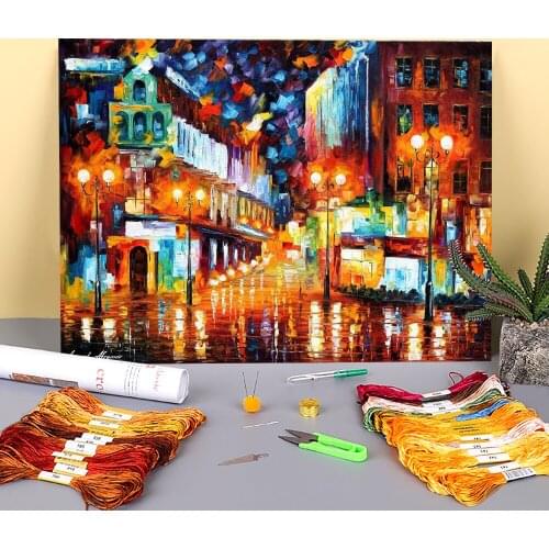 Sparks Freedom Printed Water-Soluble Canvas 11CT Cross-Stitch Embroidery Kit DMC Threads Handicraft Craft Handiwork Adults