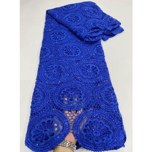 High Quality Water Soluble Milk Silk Lace African Nigerian Cord Lace Fabric Eyelet Design Guipure Cord Lace For Wedding Sew