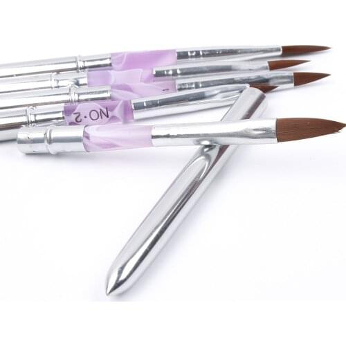 1 Pcs Acrylic Brush Sable Pink Detachable Acrylic Nail Art Builder Pen Durable And Reusable Nail Art Beauty Tools 5 sizes