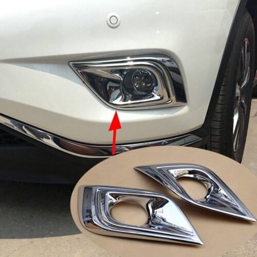 2X Chrome Parts Front FogLigh Fog Lamp Cover Decorate Fit For Nissan Murano 2015 2016 Accessories Trim