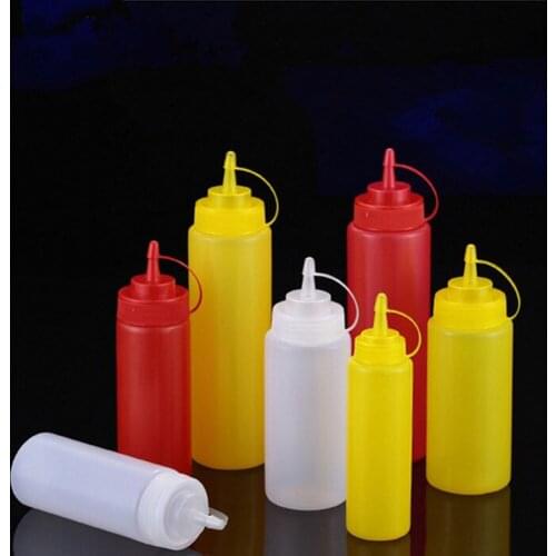 5Pcs Ketchup Squeeze Bottles 240/360/480/720ml,For Salad Dressing Mustard Sauces Olive Oil Bottles Tableware Kitchen Tools