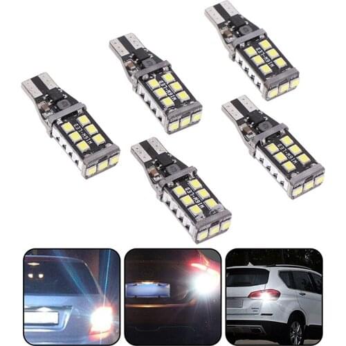 5Pcs Super Bright White Canbus T15 15-smd Led Bulb Car Reversing Lamp 1200lm / Bulb 6000-6500k Super White