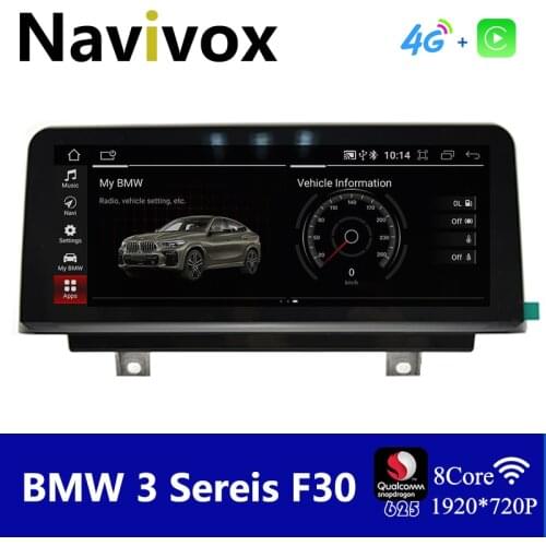 Navivox 10.25" 8Core Car Android Radio For BMW 3 Series/4 Series F30 F31 F34 F32 F33 F36 NBT System MSM8953 Carplay 2K HD Screen