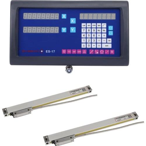 Free shipping original 2 axis Easson ES-17 digital display readout DRO +2 pieces GS10 0.005mm optical linear scale