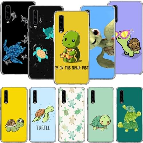 Cartoon Sea Turtle Tortoise Phone Case For Huawei P30 P40 P20 P10 Mate 20 10 30 Lite Pro P Smart Z Plus Printing Cover Coque She