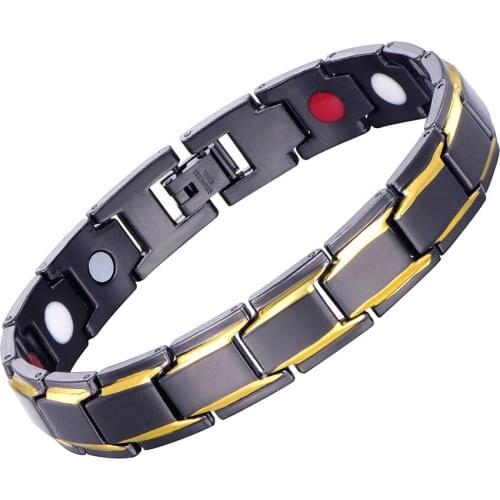 Black Male Bracelets Bangles Energy Balance Copper Chain Link Germanium Magnetic Bracelets for Men Health Care Medical Jewelry