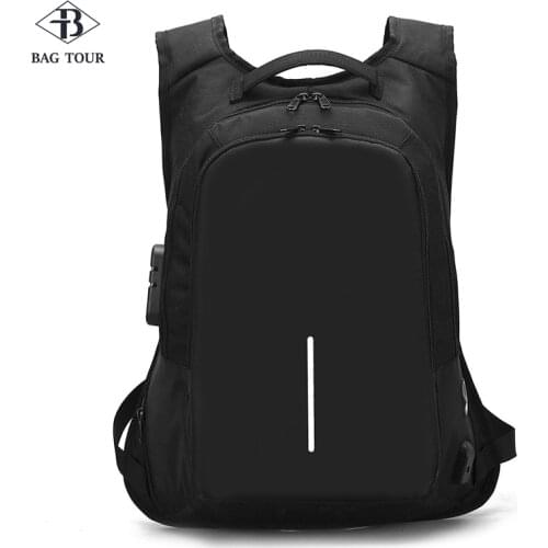 Smart Safe Bag for Men Business Backpack Anti-theft Office Worker Pack Laptop Shoulder Bag Large Locking Bag Reflective Stripe