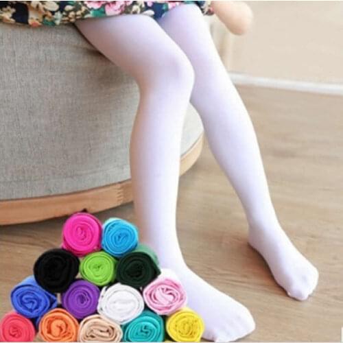 Childrens Tights Render Girls Dance Tights White Stocking Colorful Danceing Tight Kids Girl Pantyhose Candy Color Velvet Cotton