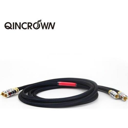 HIFI Stereo Pair RCA Male to Male Cable Four Core Silver Audio Signal Cable RCA Wire