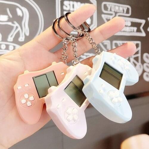 Creative Handle Handheld Mini Game Console Keychain Fashion Cute Couple Charm Keychain Personalized Car Phone Pendant Keychain