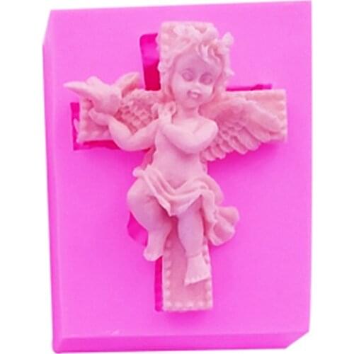 Cross & Angel Peace Dove Silicone Mold Cake Decoration Fondant Cake 3D Birds Sugar Dippers are food grade silicone T0752