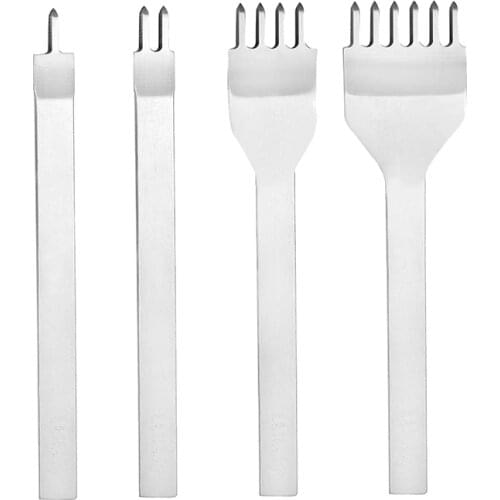 LMDZ 3mm 1/2/4/6 Prong DIY Diamond Lacing Stitching Chisel Set Leather Craft Punching Leather Punching Tools