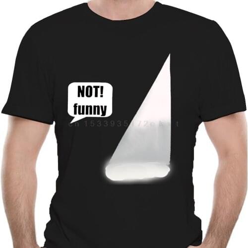 Makerone Not Funny Medium Shirt Black And White Preowned Cool 100% New Men Summer Tops Casuals Shirts