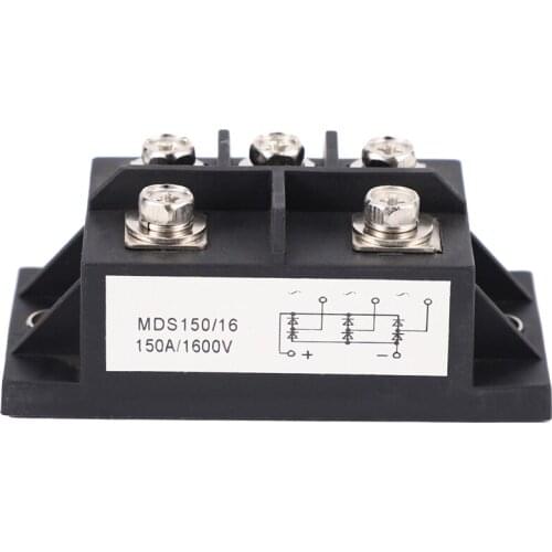 MDS150A 3-Phase Diode Bridge Rectifier 150A Amp 1600V Copper 150 Celsius 80X40X33Mm Metal Case Diode Bridge Control