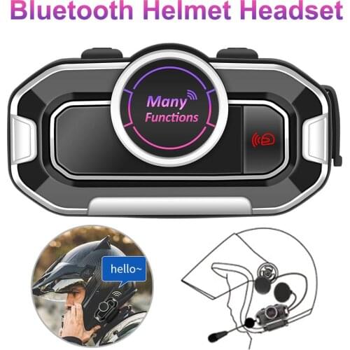 Motorcycle Helmet Headset Multifunctional Bluetooth 5.0 Waterproof HD Call Earphones with Microphone Support FM Radio