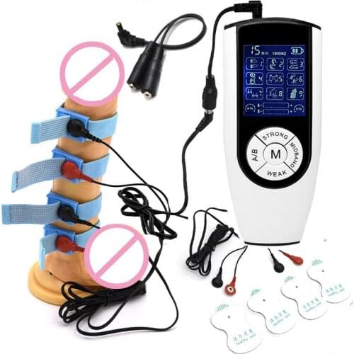 Bdsm Electro Shock Kit,Electro Penis Ring Penis Sleeve For Men Masturbator Electrical Stimulation Cock Ring Nipple Pads Sex Toys