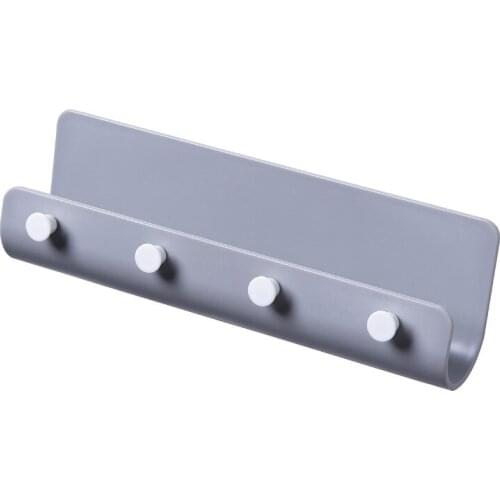 Wall Mounted Storage Rack with 4 Hooks Shelf Adhesive Punch Free Innovative Hook Shelf for Corridor Walls Kitchens FB